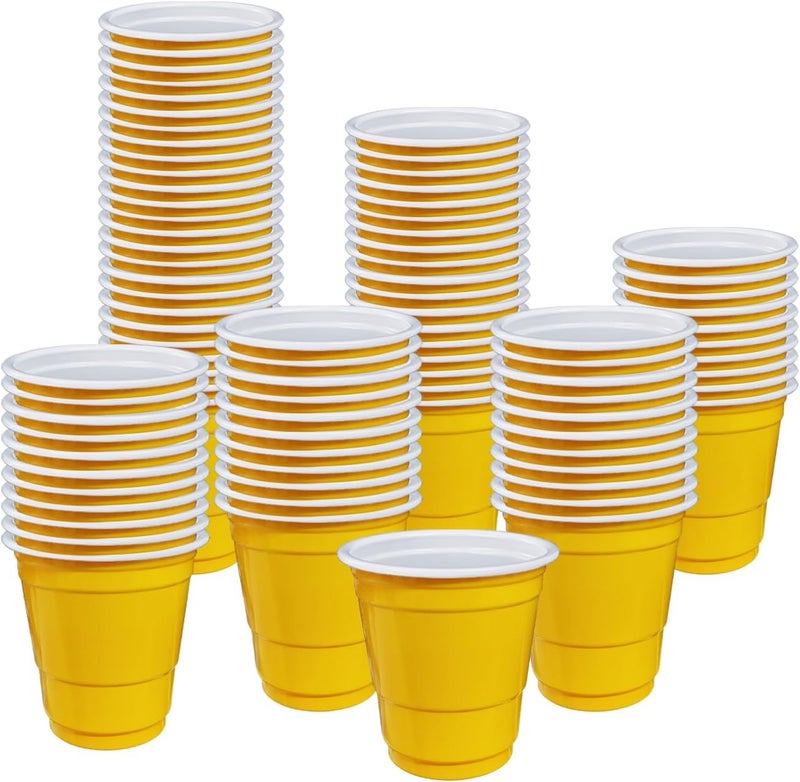 MUNILAIL 100 Pack 2 oz Plastic Shot Cups Disposable Shot Glasses Yellow Shot Cups for Party Wedding Wine Beer Shooting Games Mini Shot Cups - Image 1